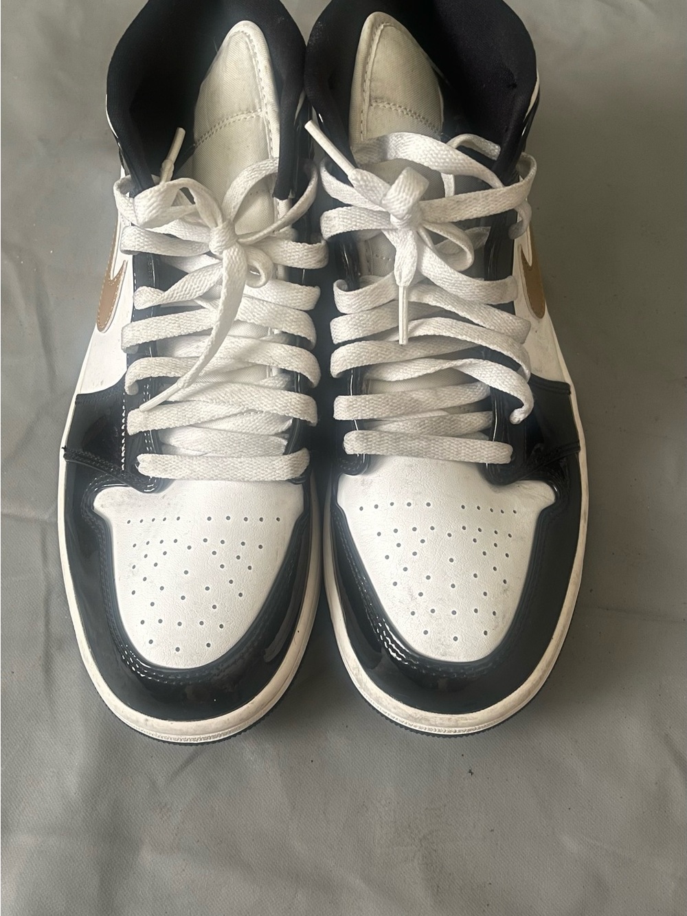 Jordan Men’s High-Top Sneakers - White, Black & Gold